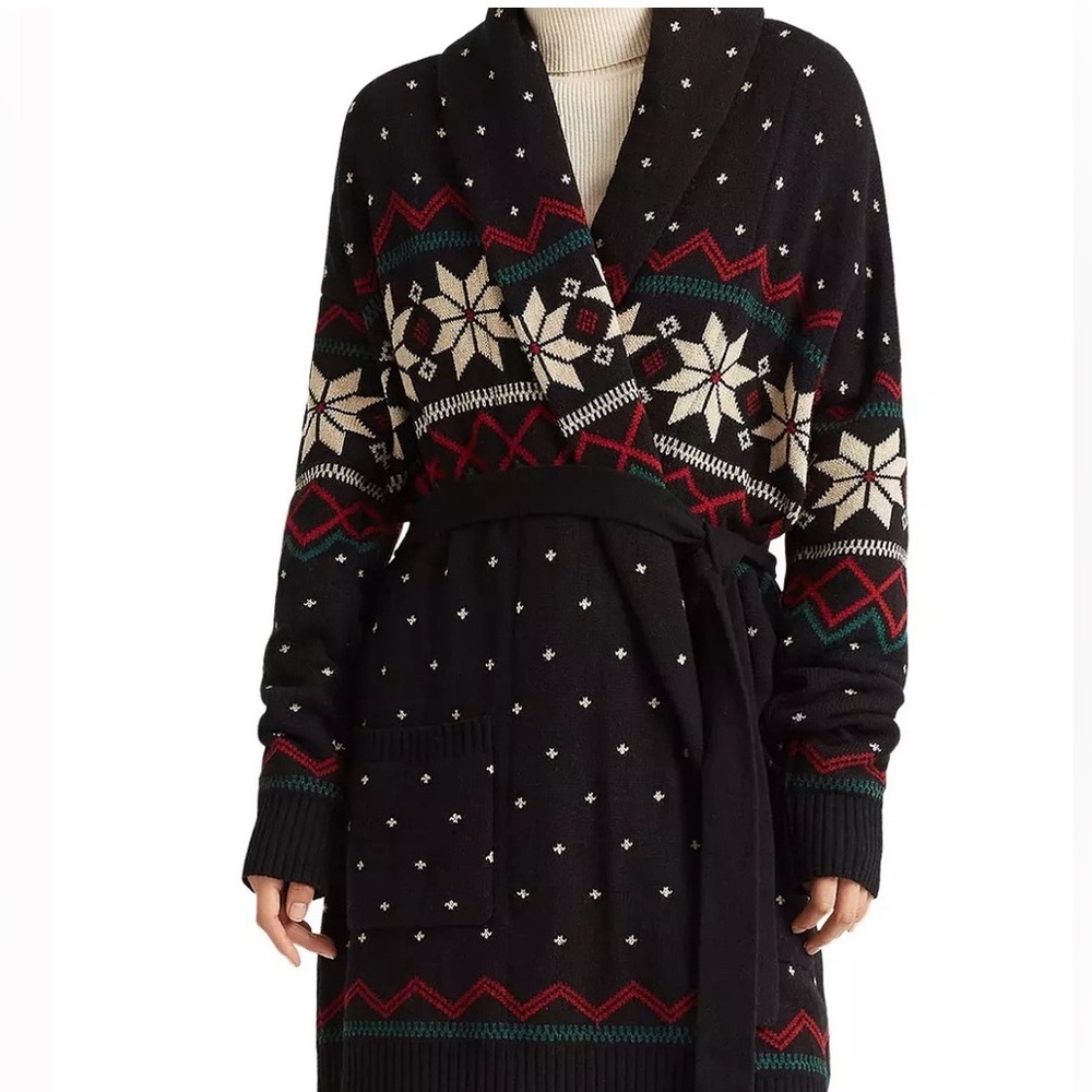 NWT Ralph Lauren Black Cardigan Sweater Size L
